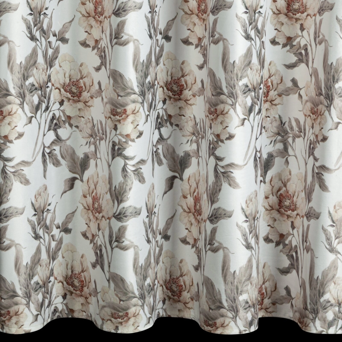 Sametový závěs 140×250 cm bílo-béžový na kovové kroužky BEVERLY