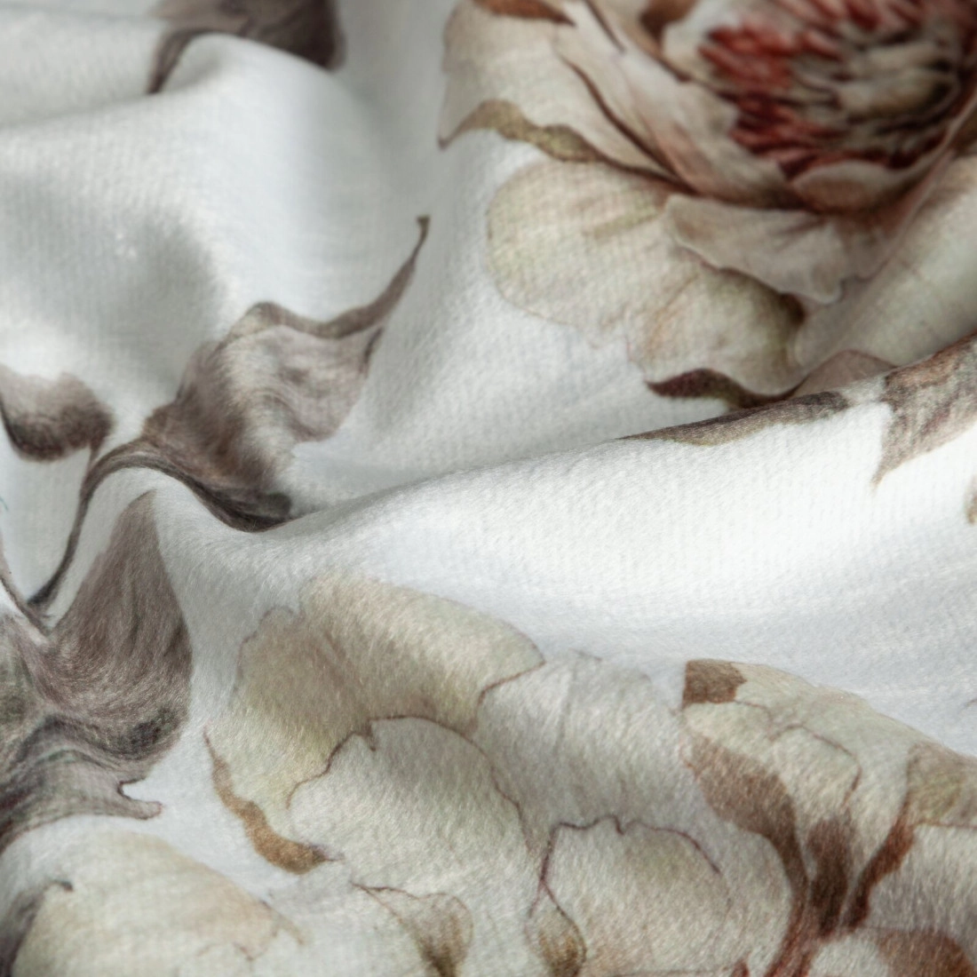 Sametový závěs 140×250 cm bílo-béžový na kovové kroužky BEVERLY