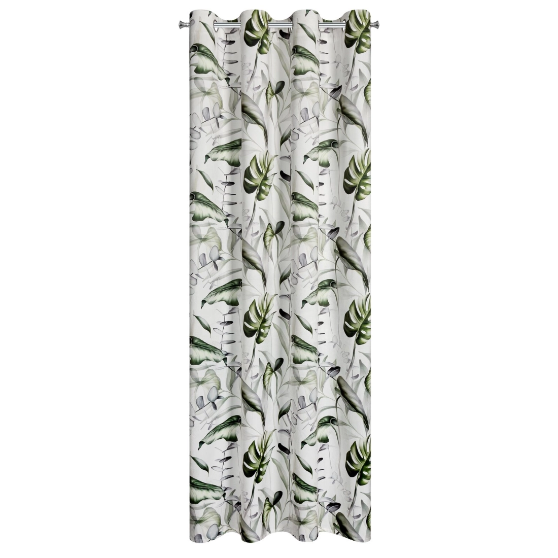 Záves 140x250 cm zamatový bielo olivový na kovové krúžky ELLEN