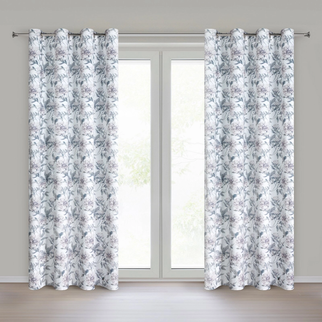 Záves 140x250 cm zamatový bielo ružový na kovové krúžky BEVERLY