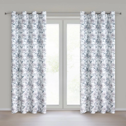 Záves 140x250 cm zamatový bielo ružový na kovové krúžky BEVERLY