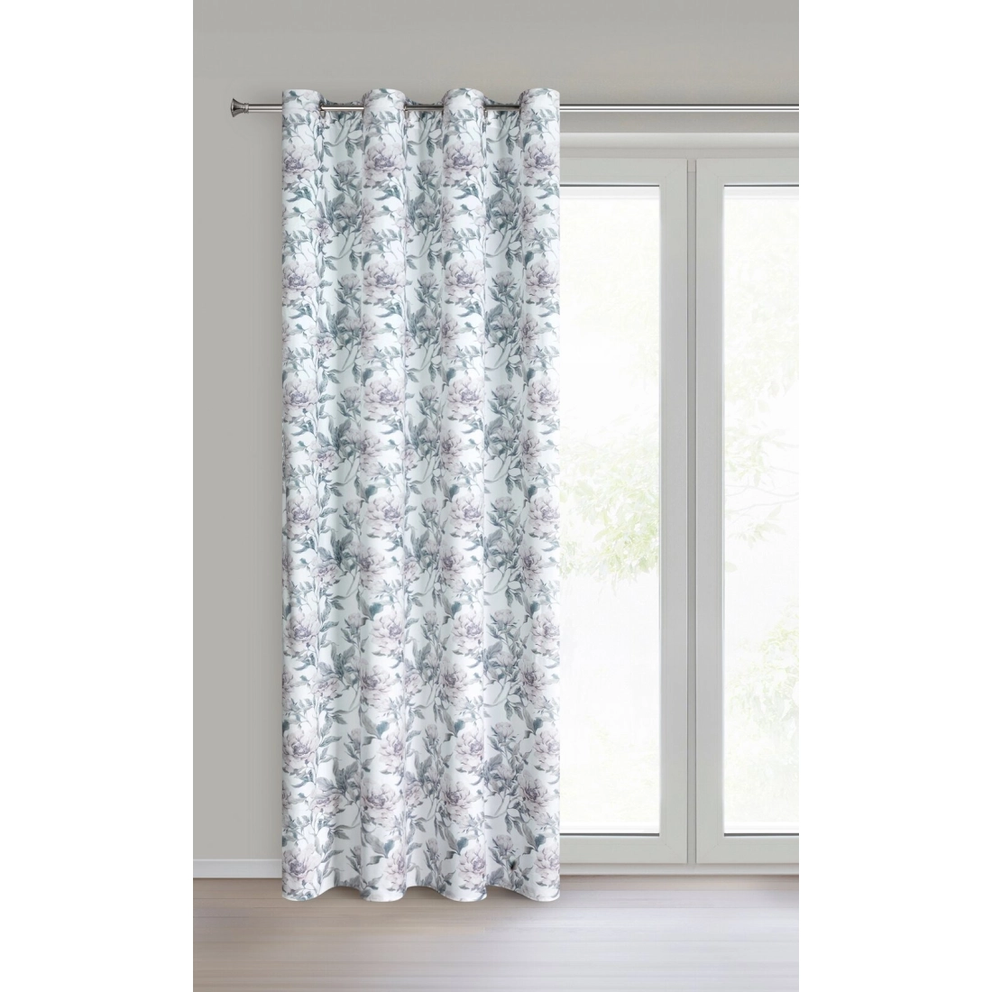 Záves 140x250 cm zamatový bielo ružový na kovové krúžky BEVERLY