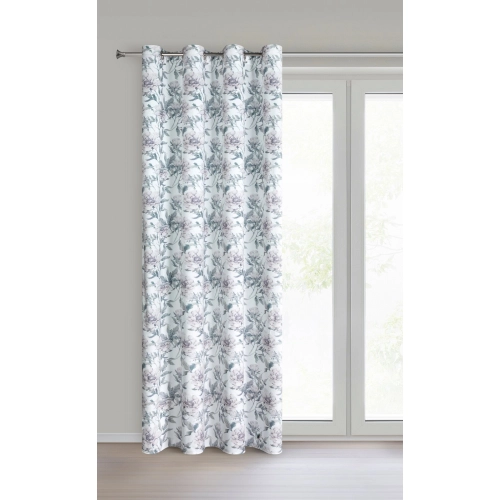 Záves 140x250 cm zamatový bielo ružový na kovové krúžky BEVERLY