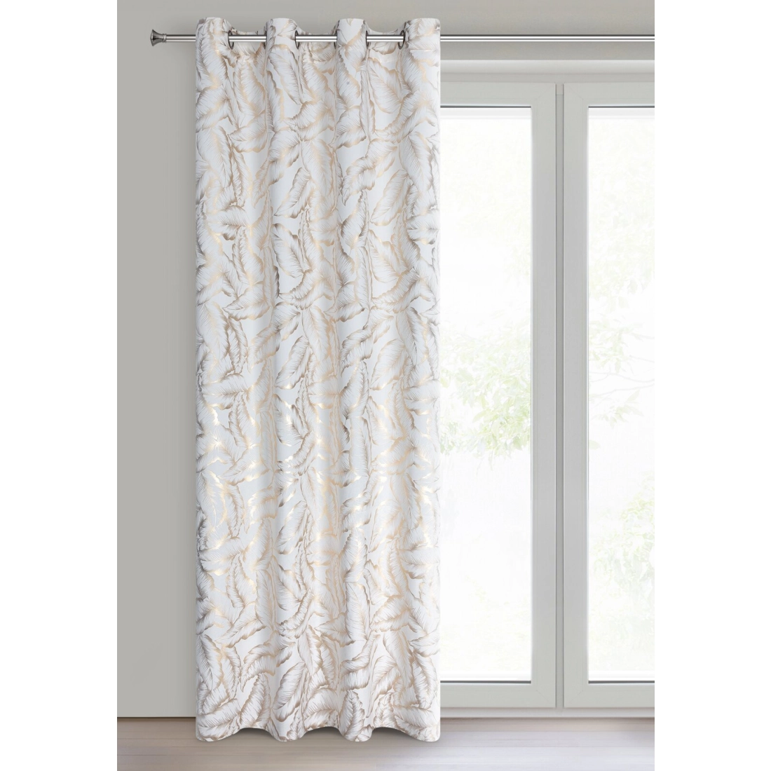 Záves 140x250 cm zamatový bielo šampanský na kovové krúžky MILENA