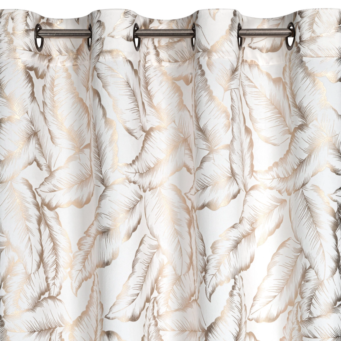 Záves 140x250 cm zamatový bielo šampanský na kovové krúžky MILENA