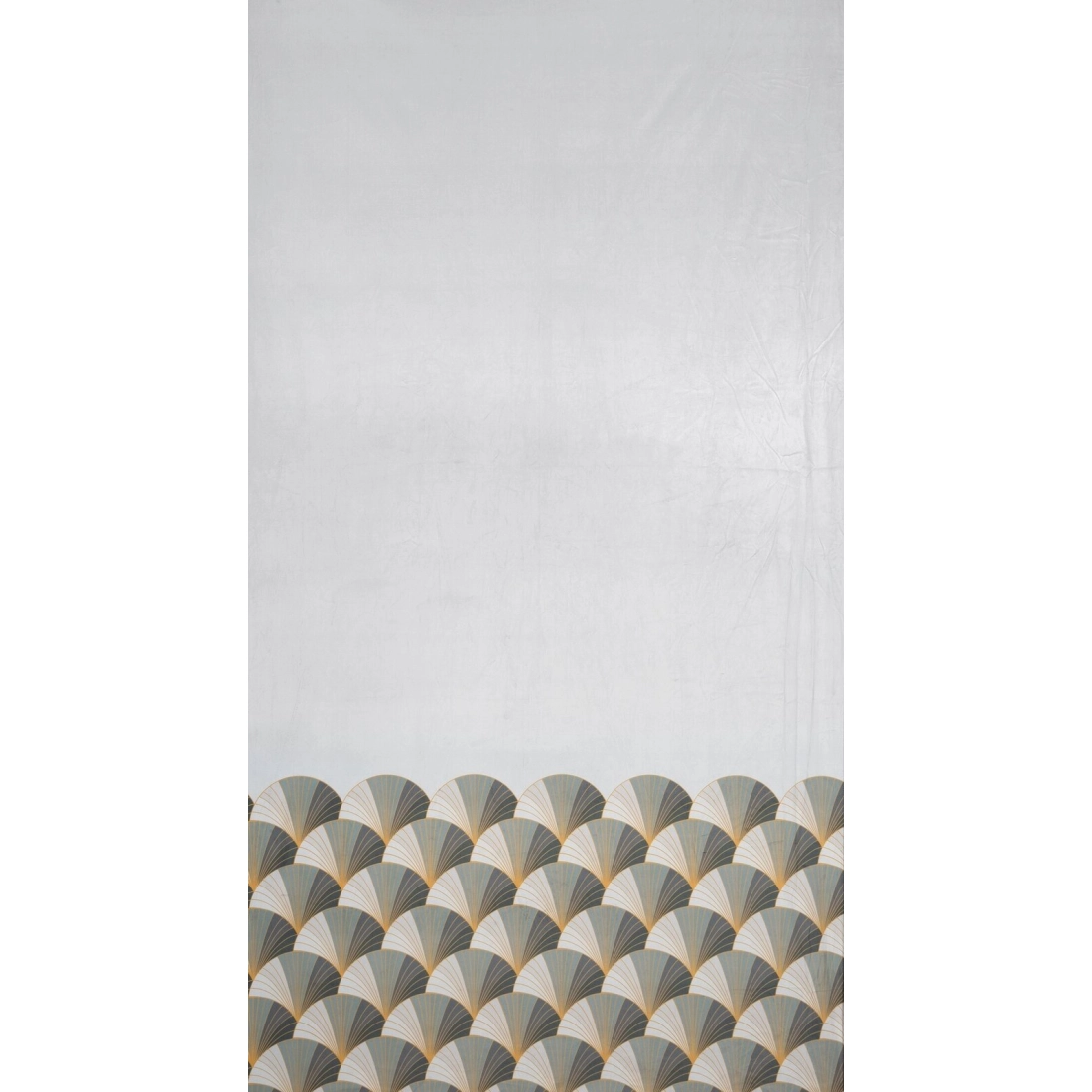 Záves 140x250 cm zamatový bielo-sivý na kovové krúžky GINA - Design 91