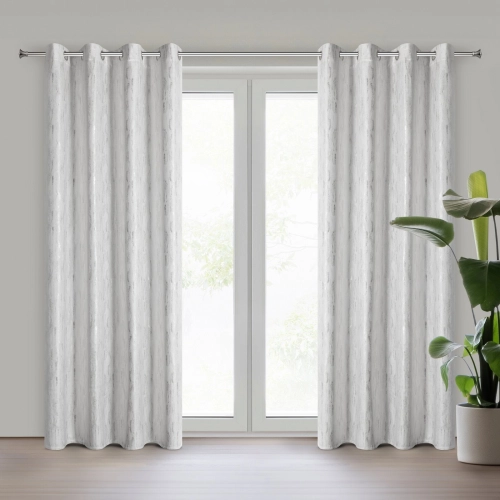 Záves 140x250 cm zamatový bielo strieborný na kovové krúžky ARNITA