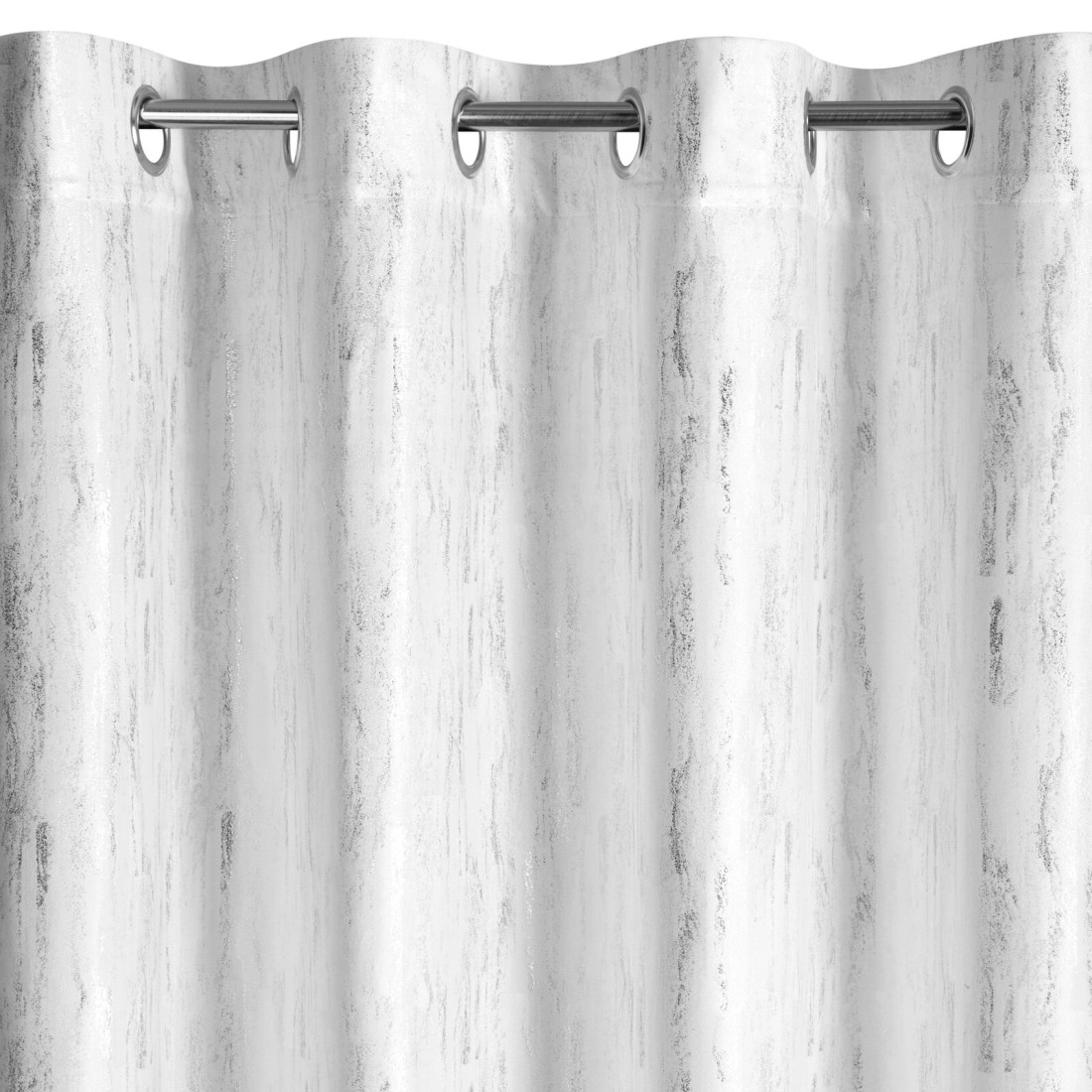 Záves 140x250 cm zamatový bielo strieborný na kovové krúžky ARNITA