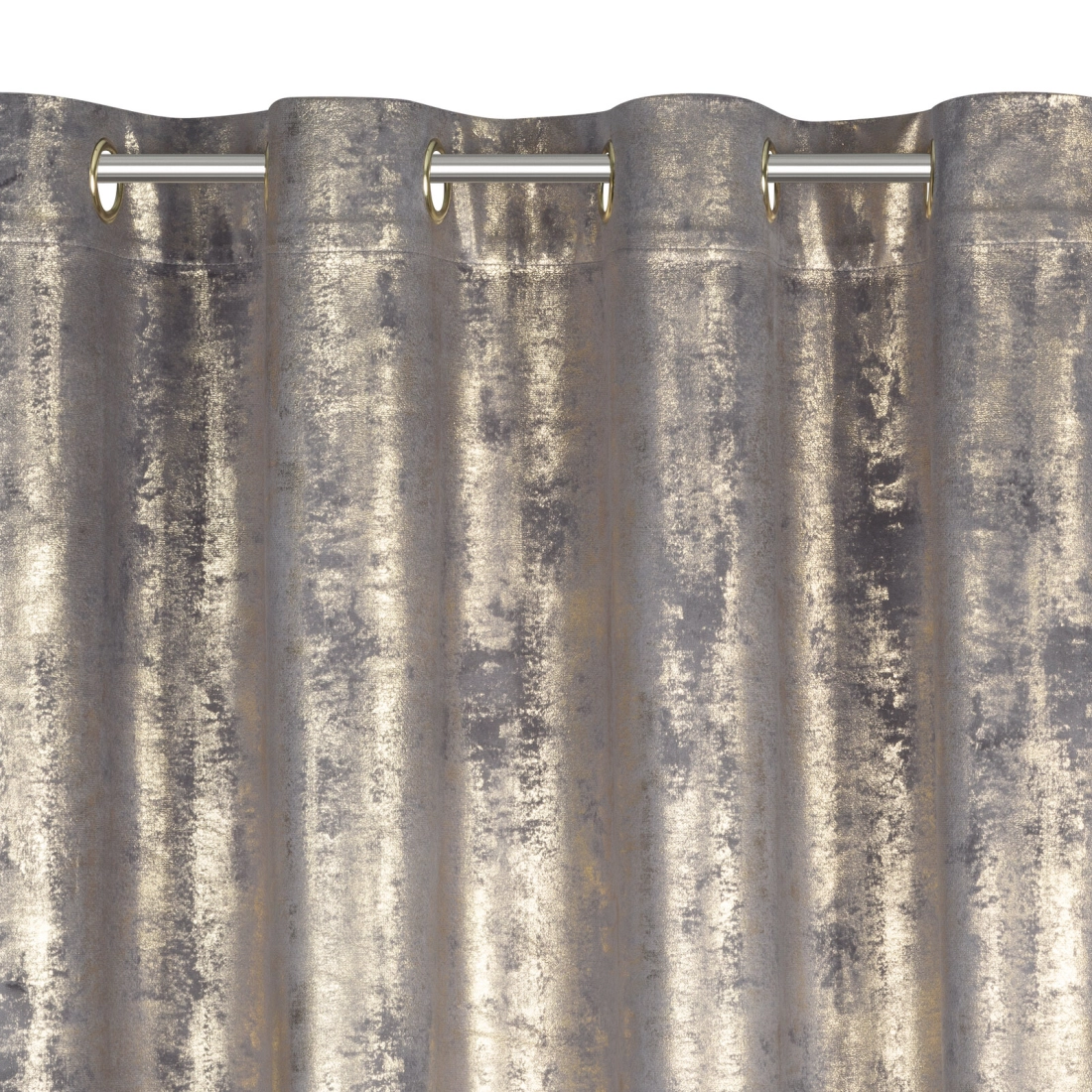 Záves 140x250 cm zamatový bielo striebristý na kovové krúžky RENIA