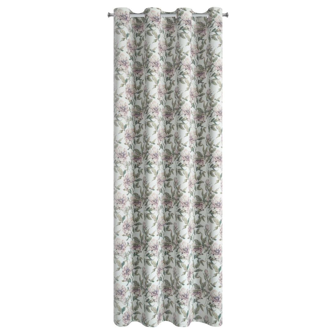 Sametový závěs 140x250 cm bílo-zelený na kovové kroužky BEVERLY