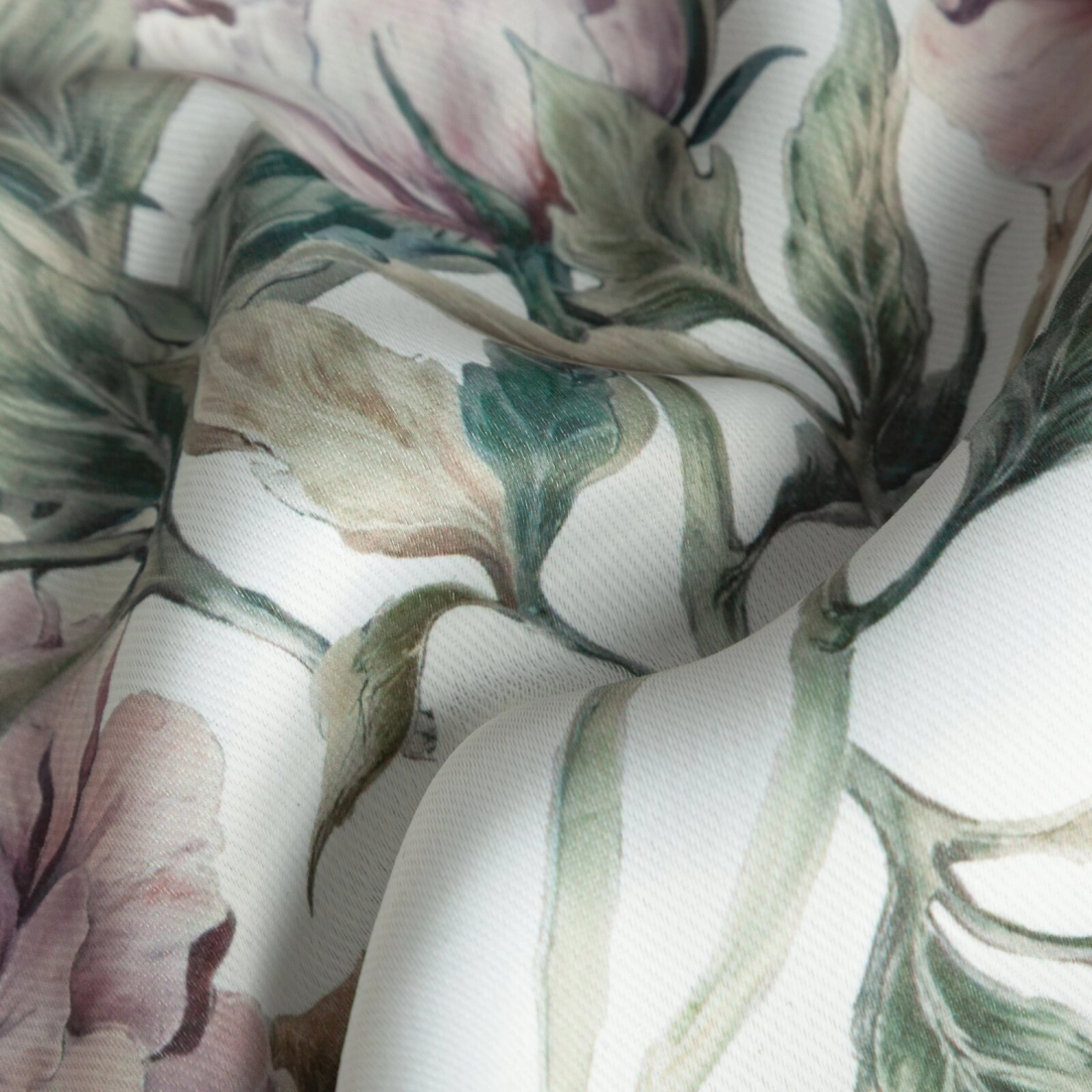 Sametový závěs 140x250 cm bílo-zelený na kovové kroužky BEVERLY