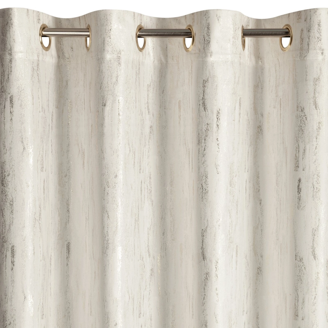 Záves 140x250 cm zamatový bielo zlatý na kovové krúžky ARNITA