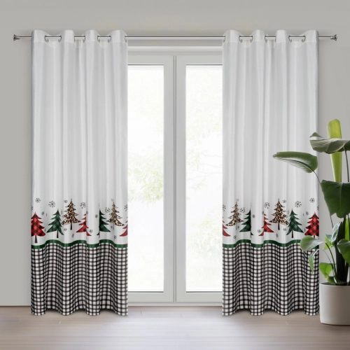 Záves 140x250 cm zamatový bielo‑čierny na kovové krúžky GERDA