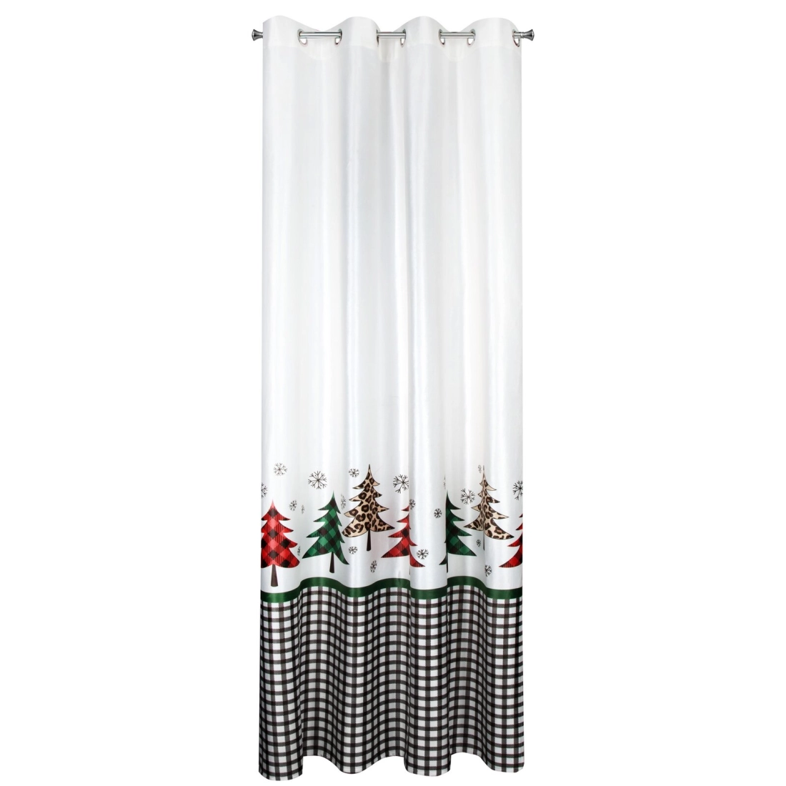 Záves 140x250 cm zamatový bielo‑čierny na kovové krúžky GERDA