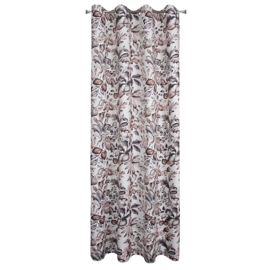 Záves 140x250 cm zamatový biely, hnedý na kovové krúžky HANA