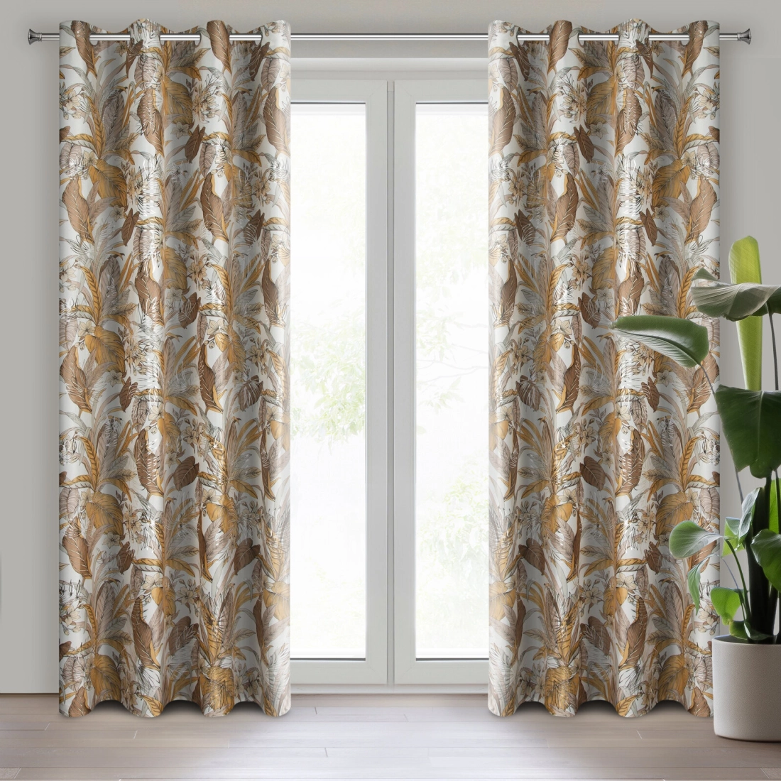 Záves 140x250 cm zamatový biely horčicový na kovové krúžky ADEL