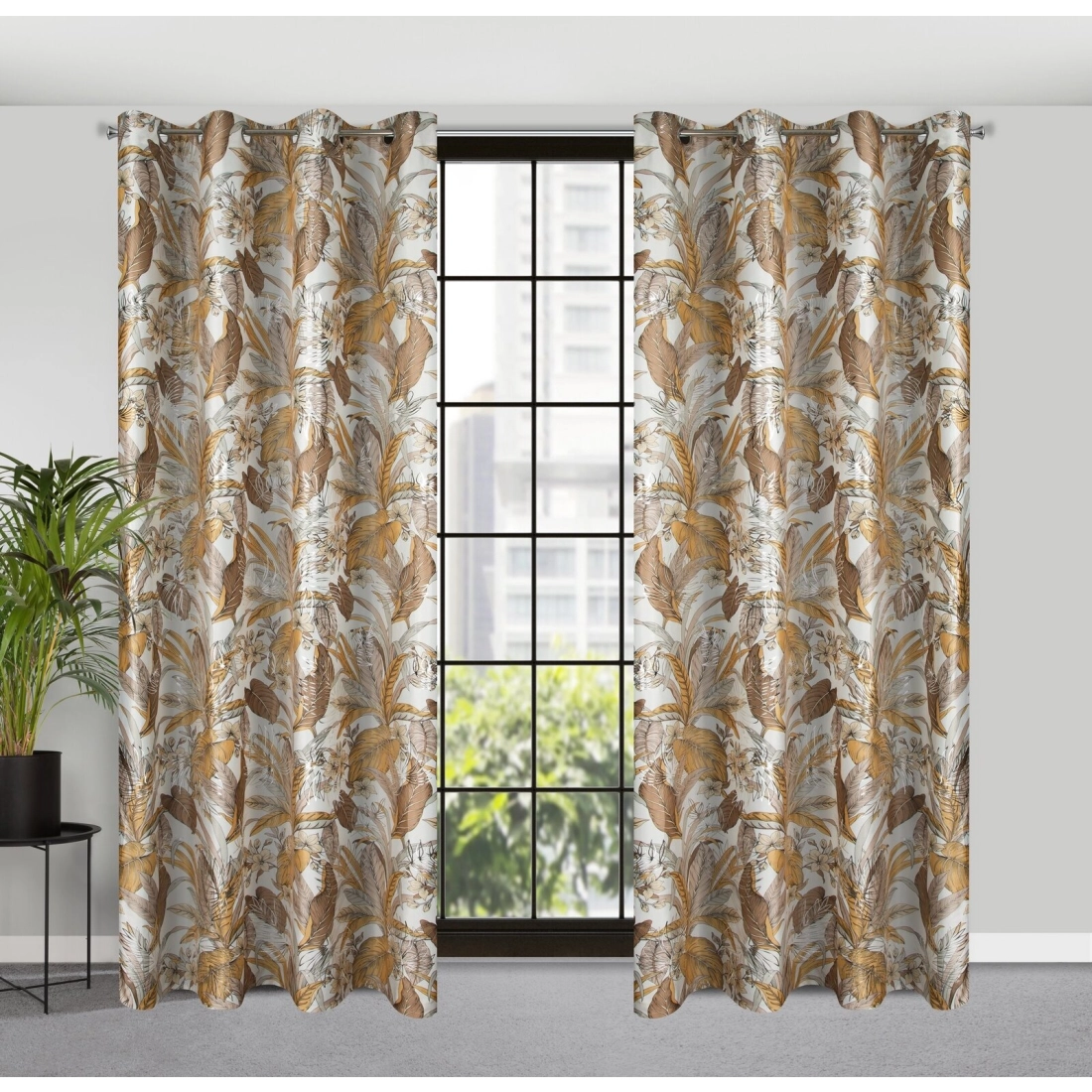 Záves 140x250 cm zamatový biely horčicový na kovové krúžky ADEL