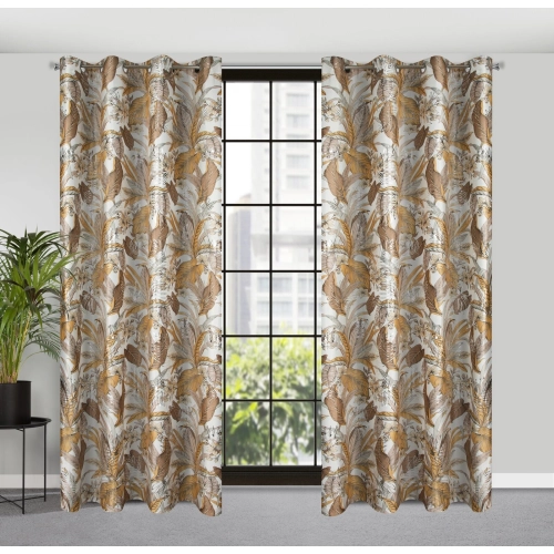 Záves 140x250 cm zamatový biely horčicový na kovové krúžky ADEL