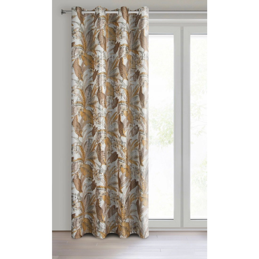 Záves 140x250 cm zamatový biely horčicový na kovové krúžky ADEL