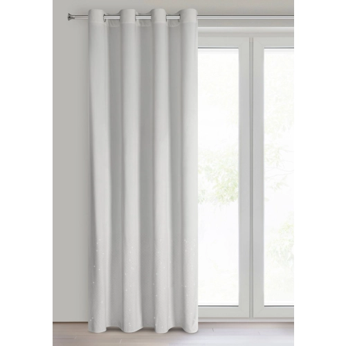 Záves 140x250 cm zamatový biely na kovové krúžky ARIADNA