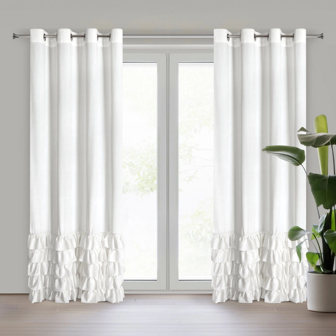 Záves 140x250 cm zamatový biely na kovové krúžky CARLI