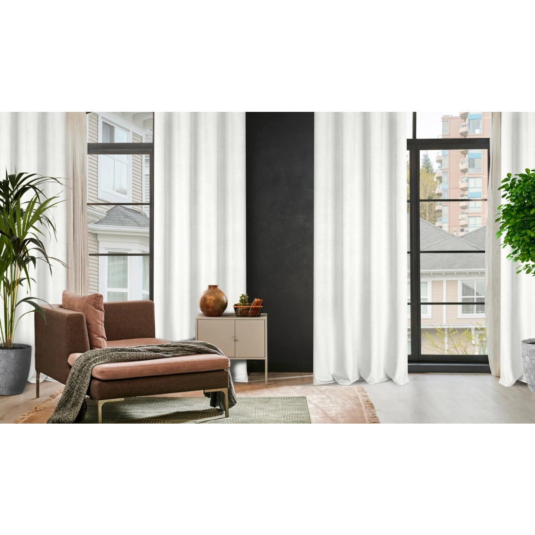 Záves 140x250 cm zamatový biely na kovové krúžky ELIZA