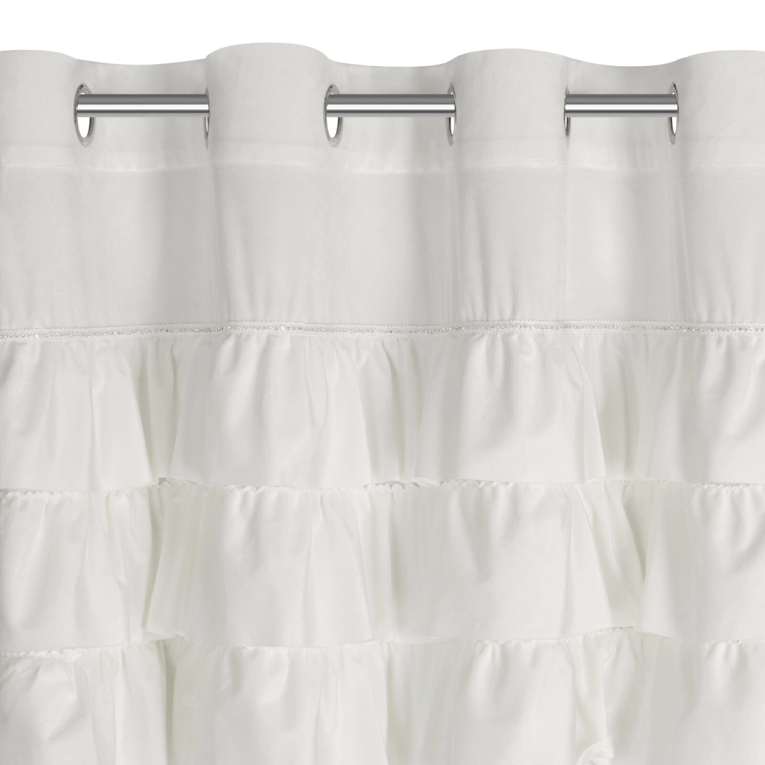 Záves 140x250 cm zamatový biely na kovové krúžky SAMI