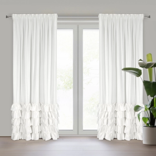 Záves 140x250 cm zamatový biely na riasiacu pásku CARLI