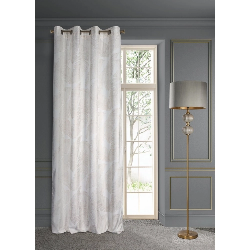 Záves 140x250 cm zamatový biely, šampanský na kovové krúžky LUNA 2 - Limited Collection