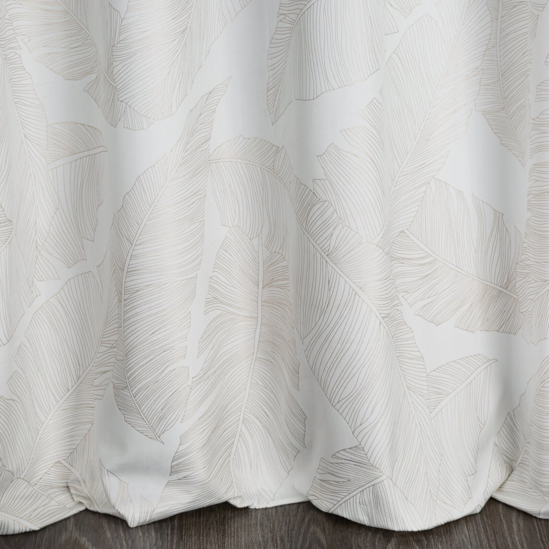 Záves 140x250 cm zamatový biely, šampanský na kovové krúžky LUNA 2 - Limited Collection