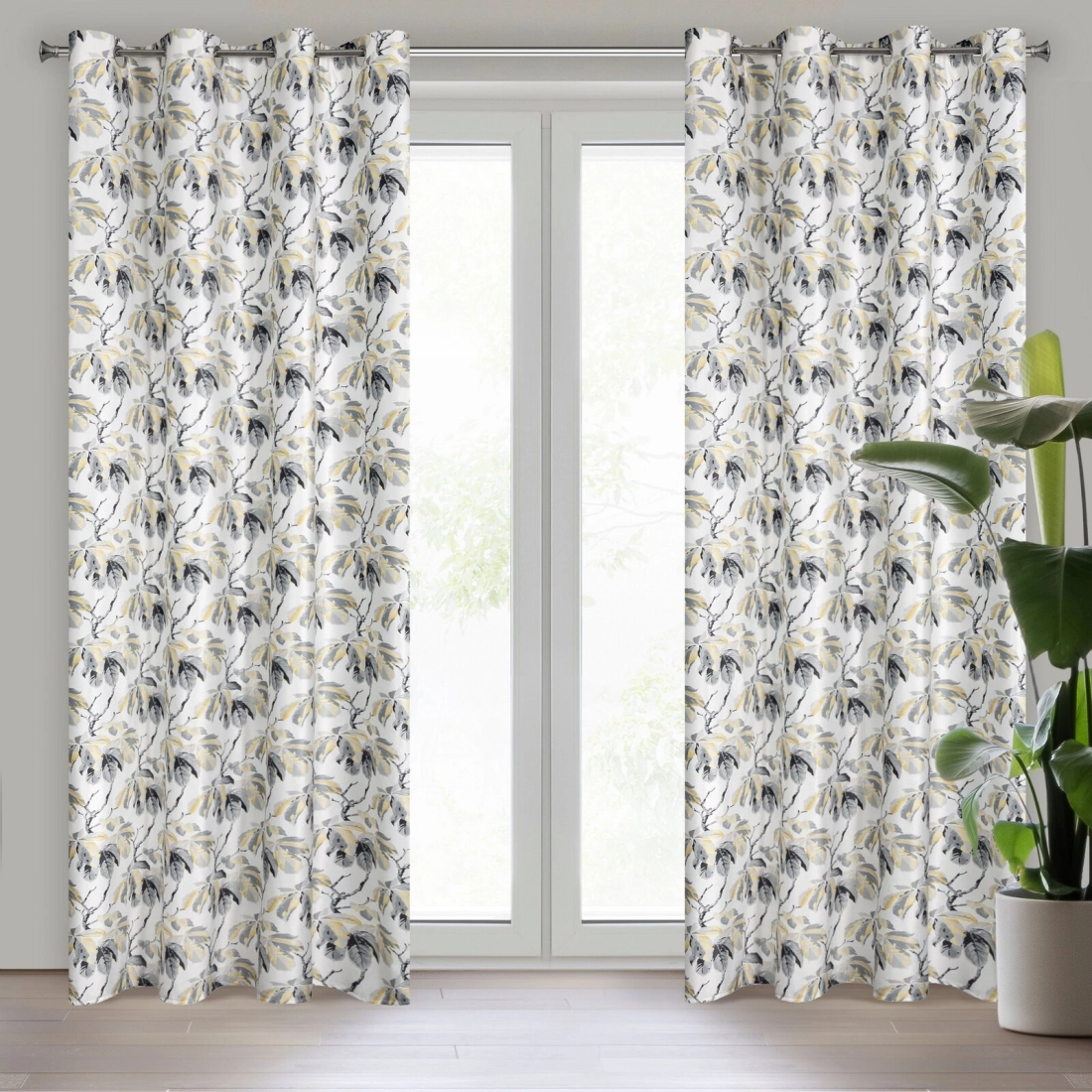 Záves 140x250 cm zamatový biely, sivý na kovové krúžky MELISA