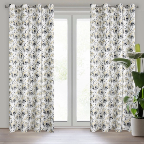 Záves 140x250 cm zamatový biely, sivý na kovové krúžky MELISA