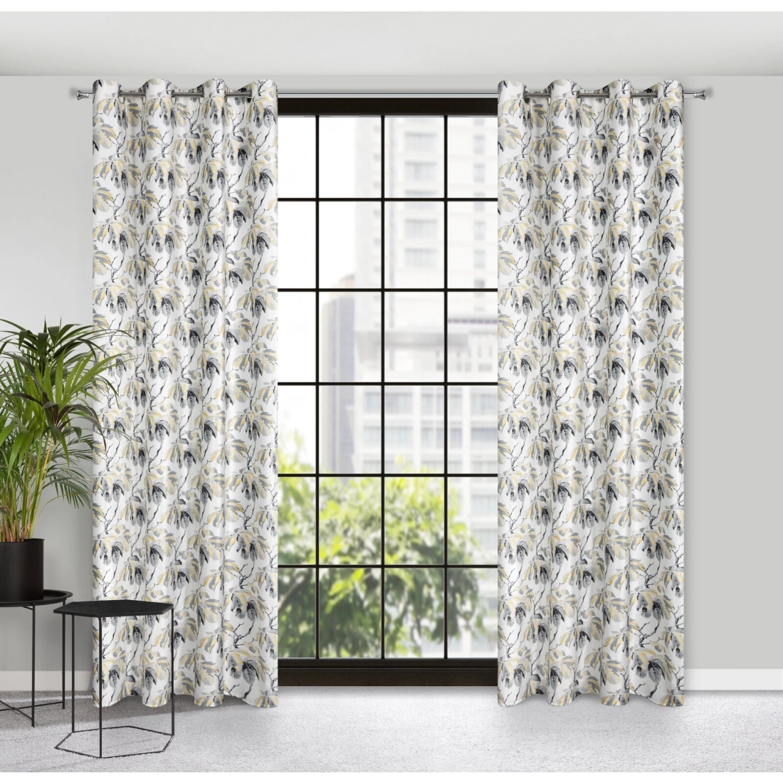 Záves 140x250 cm zamatový biely, sivý na kovové krúžky MELISA