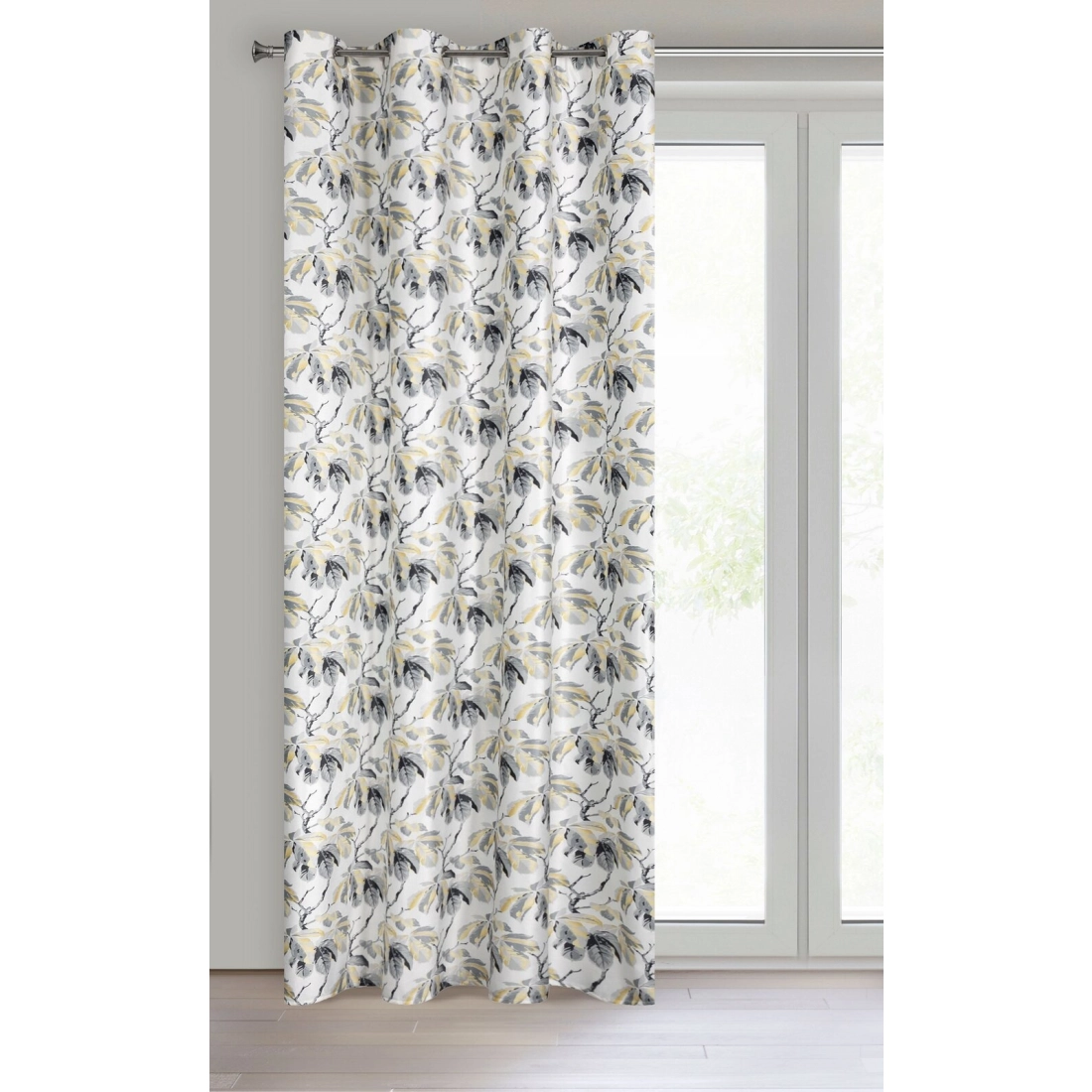 Záves 140x250 cm zamatový biely, sivý na kovové krúžky MELISA