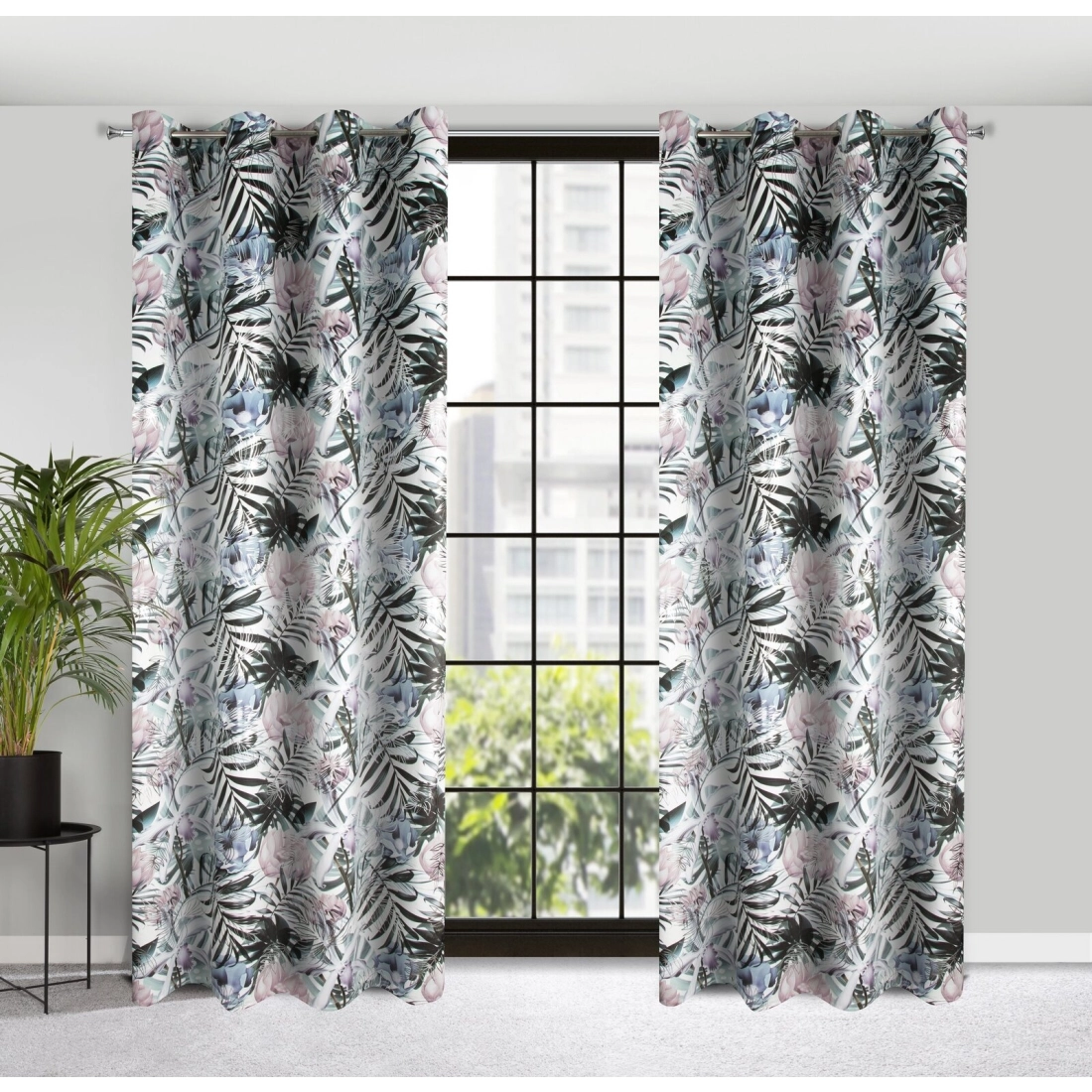 Záves 140x250 cm zamatový biely strieborný na kovové krúžky MALIBU