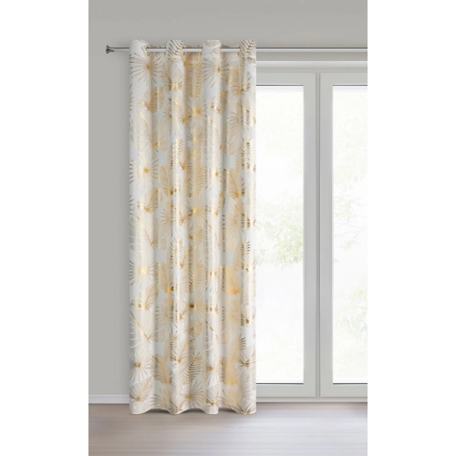 Záves 140x250 cm zamatový biely zlatistý na kovové krúžky ZARIA