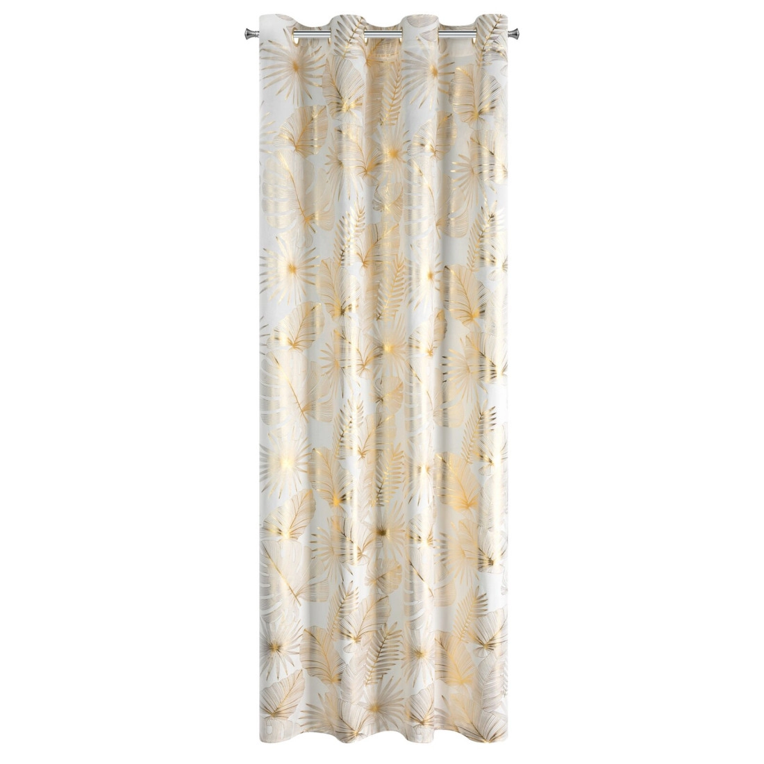 Záves 140x250 cm zamatový biely zlatistý na kovové krúžky ZARIA