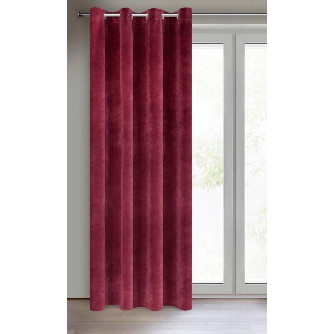 Záves 140x250 cm zamatový bordový na kovové krúžky RIA Diva Line