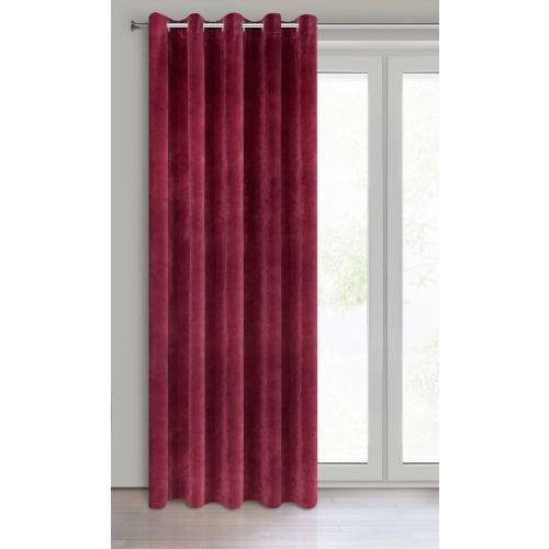 Záves 140x250 cm zamatový bordový na kovové krúžky VILLA