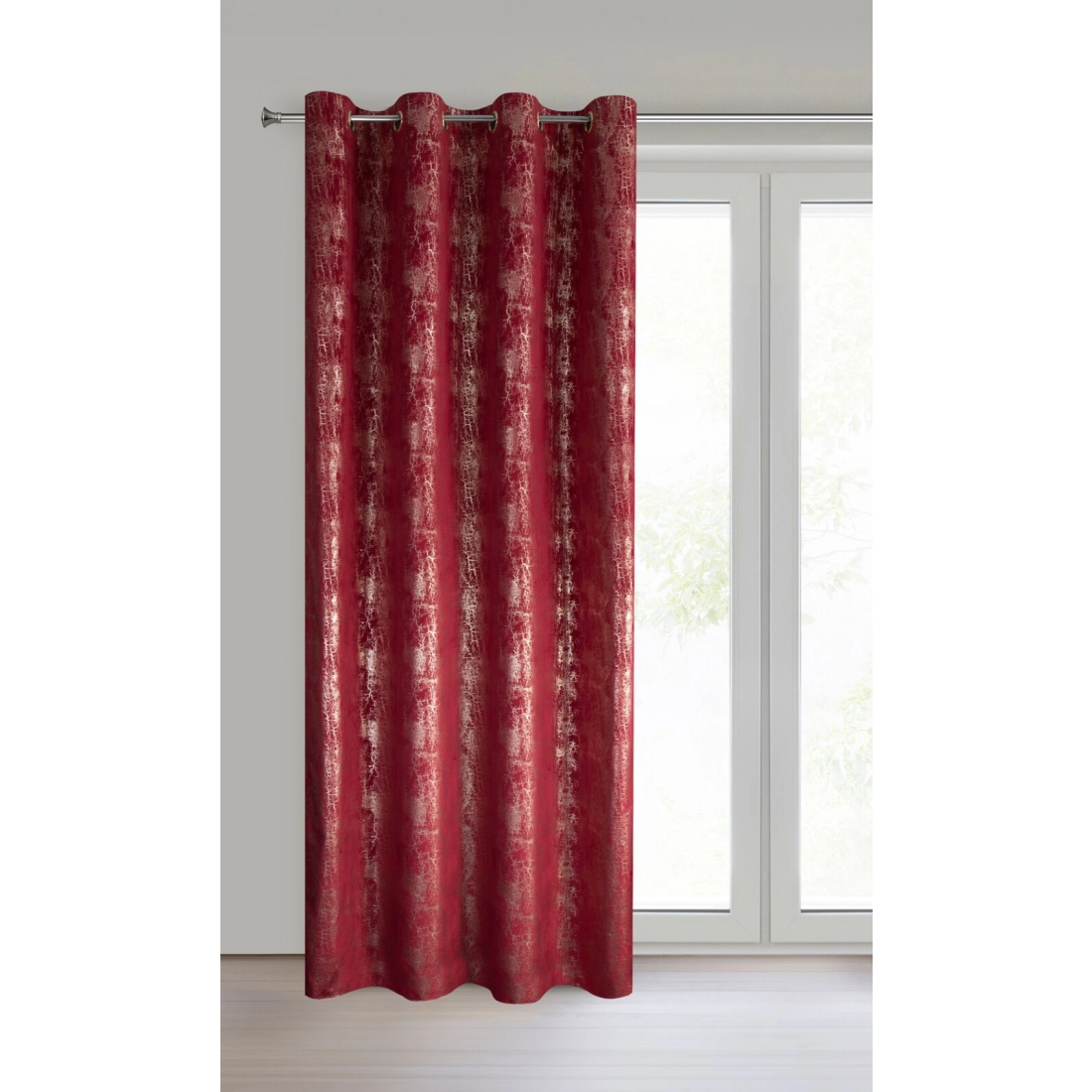 Záves 140x250 cm zamatový bordový šampanský na kovové krúžky INGRID