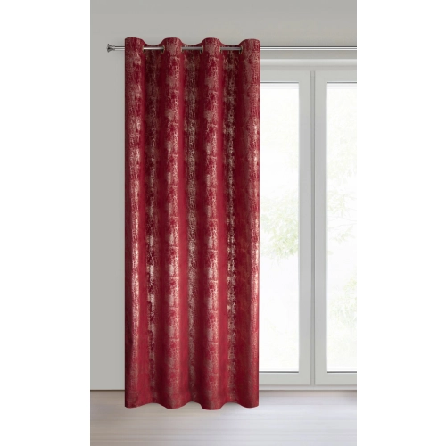 Záves 140x250 cm zamatový bordový šampanský na kovové krúžky INGRID