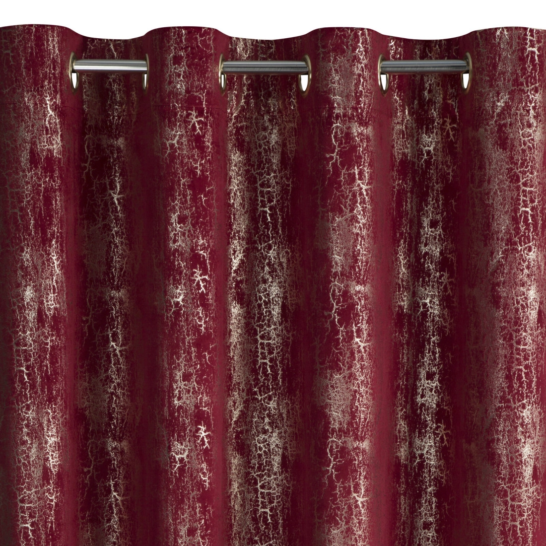 Záves 140x250 cm zamatový bordový šampanský na kovové krúžky INGRID