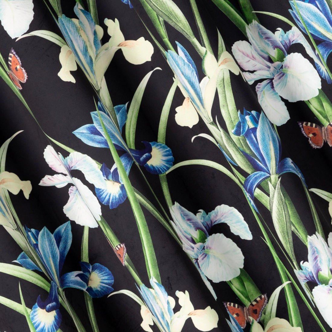 Záves 140x250 cm zamatový čierno-modrý na kovové krúžky MAJA