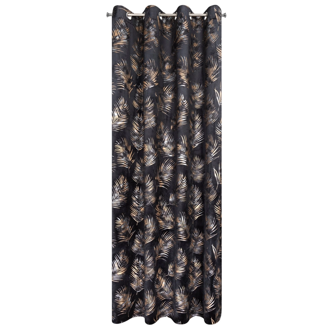 Záves 140x250 cm zamatový čierno šampanský na kovové krúžky GLORIA 2