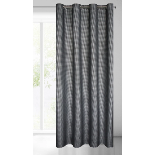 Záves 140x250 cm zamatový čierno-strieborný na kovové krúžky DARCY