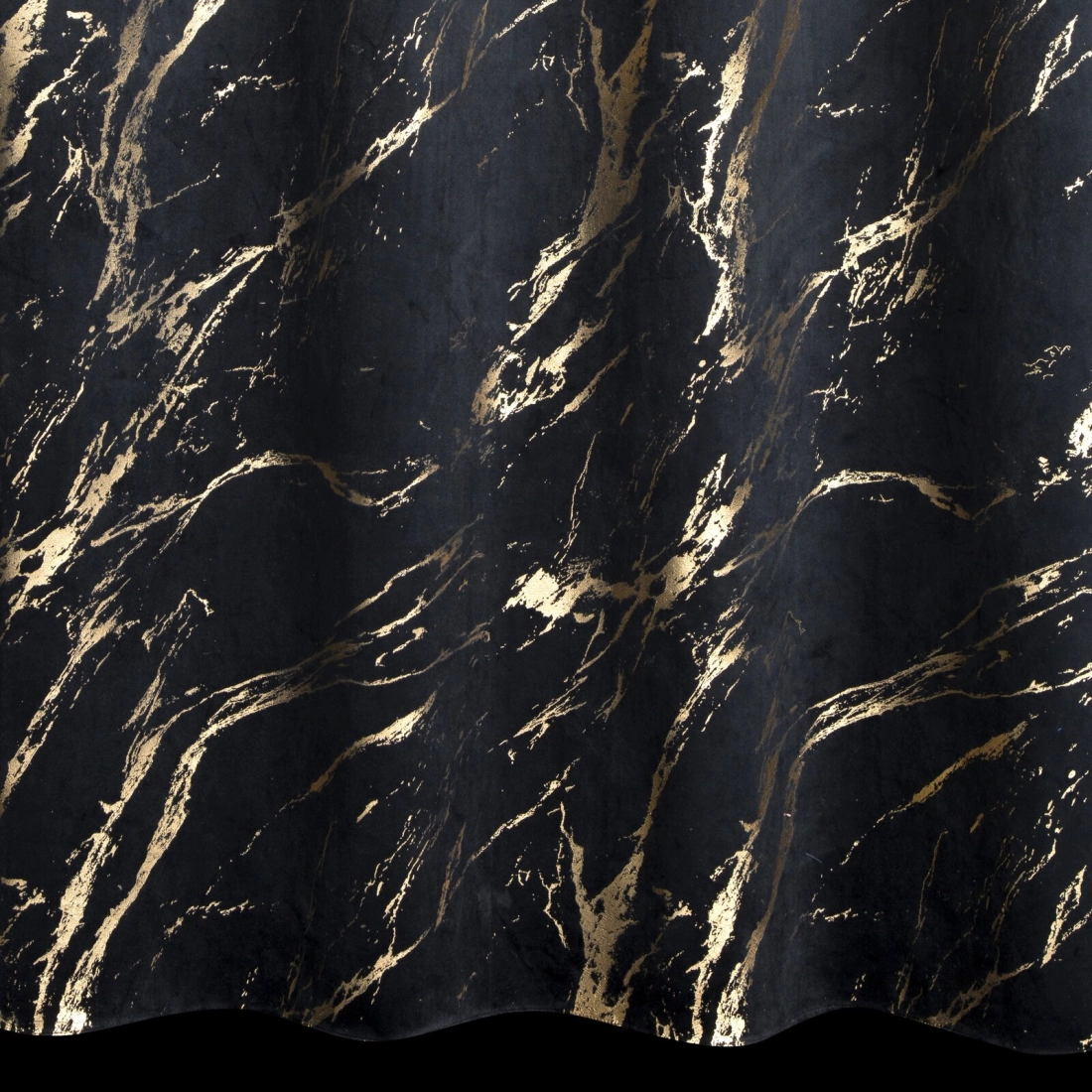 Záves 140x250 cm zamatový čierno-zlatistý na kovové krúžky MOLLY