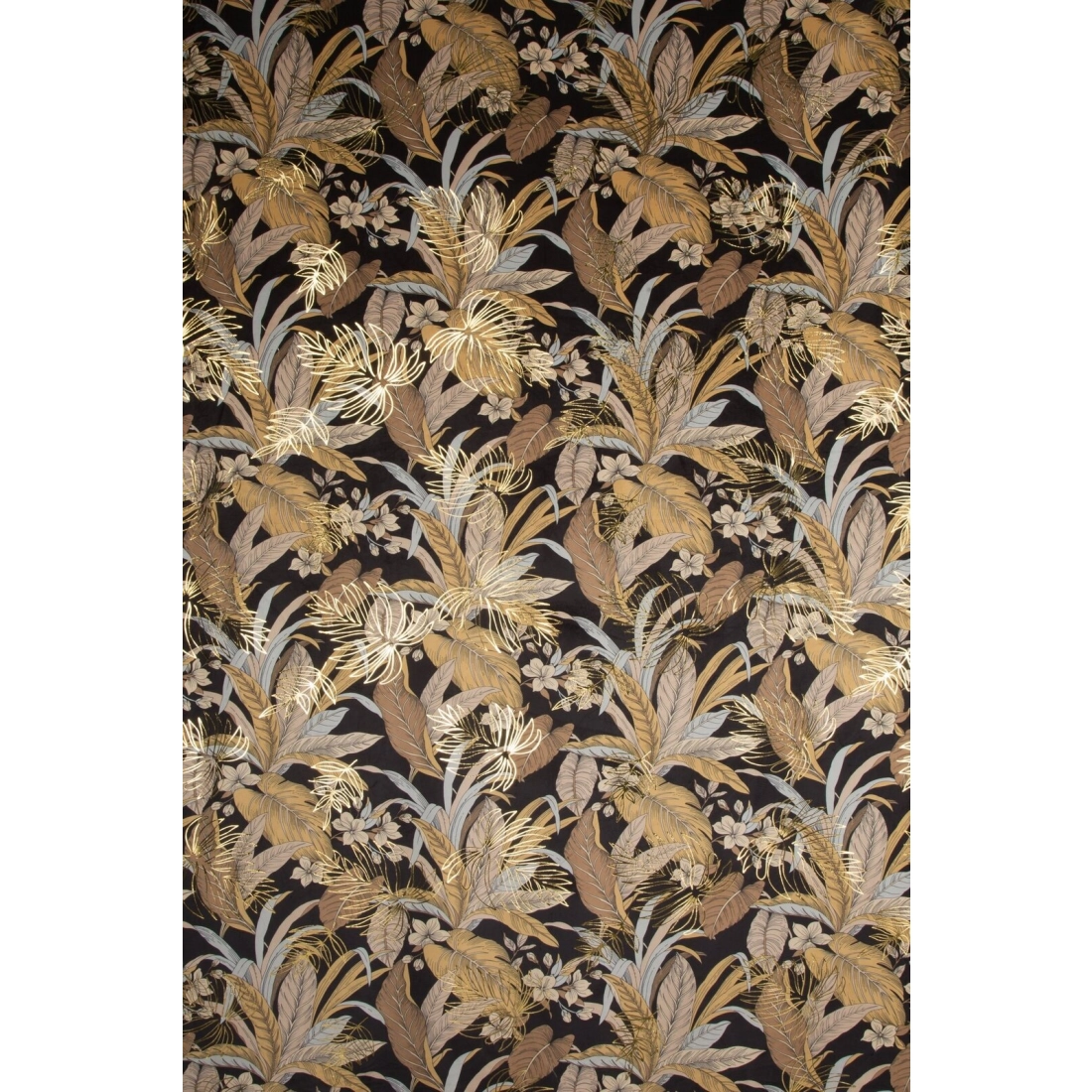 Záves 140x250 cm zamatový čierno zlatý na kovové krúžky ADEL