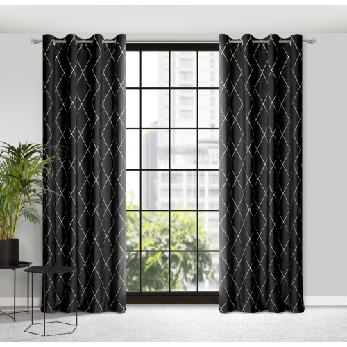 Záves 140x250 cm zamatový čierno zlatý na kovové krúžky MARGO Pierre Cardin