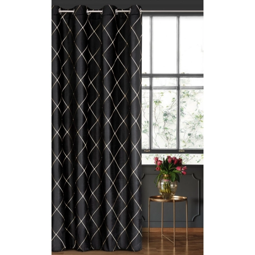 Záves 140x250 cm zamatový čierno zlatý na kovové krúžky MARGO Pierre Cardin