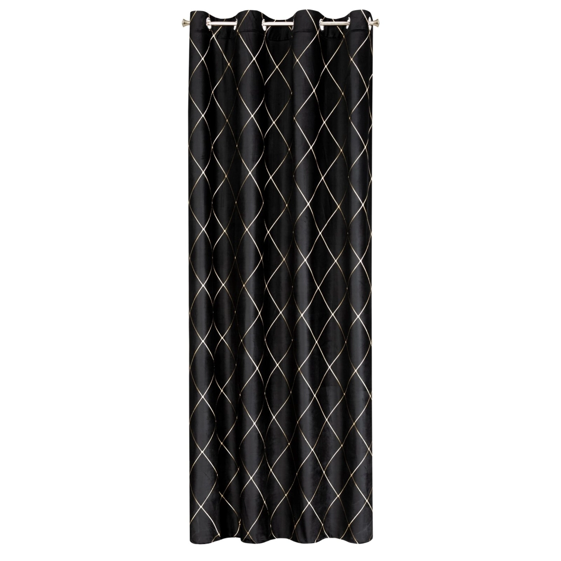 Záves 140x250 cm zamatový čierno zlatý na kovové krúžky MARGO Pierre Cardin